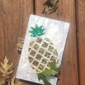 Lucite pineapple clutch